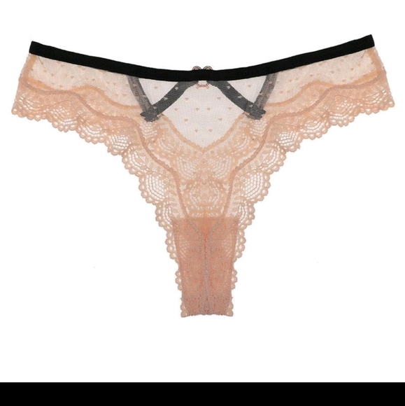 Women's Sexy Lace Apricot Heart Panty - Picture 2 of 9